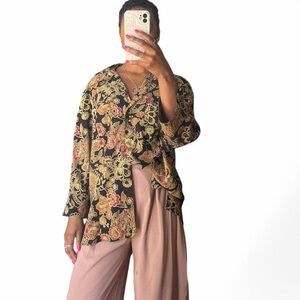 Jazzy Vintage Paisley button-up blouse